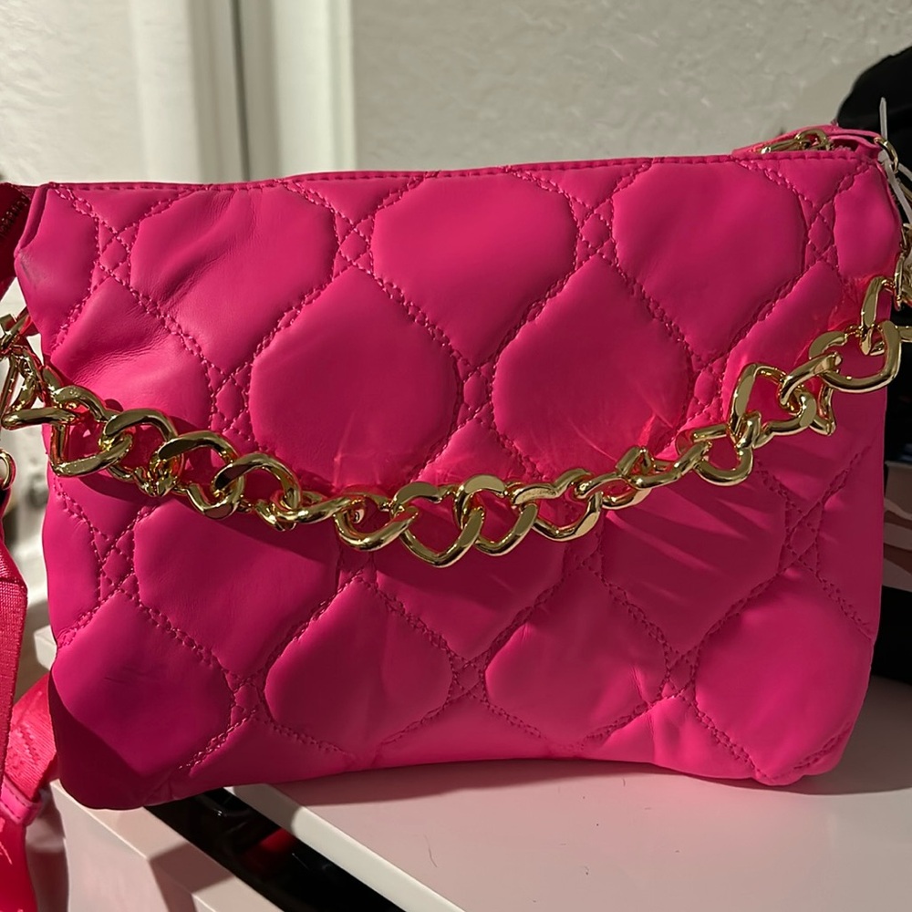Betsy Johnson unchained hearts Pink bag
